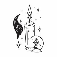 Holographic Raven and Candle with Omen Text concept as A vibrant glowing holographic raven and candle with the word Omen in a gothic spooky font The design is isolated on a white pure vector