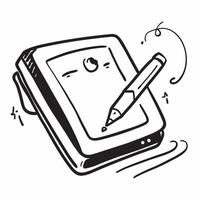 Holographic tablet with digital pen concept as A tablet with a holographic display and a digital pen resting beside it glowing softly with ambient light isolated on a white backgro pure vector