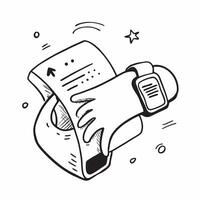 Holographic Smartwatch with Education Apps concept as A modern smartwatch displaying glowing holographic education apps symbolizing mobile learning with ample copy space on a white pure vector