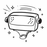 Holographic Virtual Reality Headset concept as A holographic virtual reality headset with glowing elements representing immersive virtual learning with ample copy space on a white pure vector