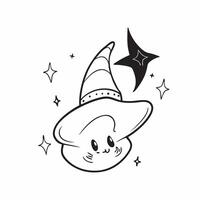 Holographic Witch Hat and Black Cat with Bewitched Text concept as A sleek holographic witch hat and black cat with the word Bewitched in an elegant spooky font The design is isol pure vector