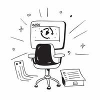 Home Office Chair with Glowing Abstract Digital Art concept as A photo featuring a home office chair with a glowing abstract digital art background The image is centered around th pure Set 2 vector