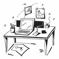 Home Office Desk with Abstract Digital Art and Glossy Finish concept as A photo depicting a home office desk with an abstract digital art background and a glossy finish The image pure Set 4 vector