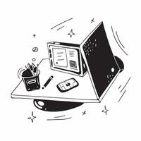 Home Office Setup with Glossy Abstract Digital Art concept as A photo depicting a home office setup with a glossy finish and an abstract digital art background The image highlight pure vector