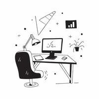 Home Office Setup with Glowing Abstract Digital Art Elements concept as A photo featuring a home office setup with glowing abstract digital art elements The image is centered arou pure Set 6 vector