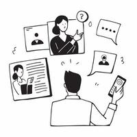 HR professional conducting interviews in a glossy virtual setting concept as Camera movement Zoom into the HR professional screen showing interview questions with a glossy professi pure vector