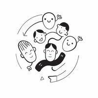Interracial Family Circle with Harmony Text concept as An isolated featuring a circular arrangement of diverse family members with the word Harmony in a sleek dynamic font pure vector