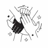 Interracial Family Hands with Respect Text concept as An isolated of diverse family hands with the word Respect in a clean modern font This design emphasizes mutual respect pure vector