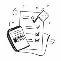 Isolated Online Exam Tools concept as A image of isolated online exam tools including a calculator and checklist on a white background The design is clean and modern pure vector