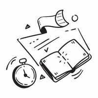Isolated Online Training Tools concept as A image of isolated online training tools including a stopwatch and notebook on a white background The design is sleek and pure vector