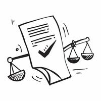 Isolated of a balance scale and document with the word Compliance concept as A design depicting a balance scale and a document with the word Compliance prominently di pure vector