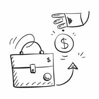 Isolated of a briefcase and dollar sign with the word Finance concept as A design depicting a briefcase and a dollar sign with the word Finance prominently displayed pure vector