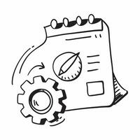 Isolated of a calendar and gear with the word Timeline concept as A design showing a calendar and a gear with the word Timeline prominently displayed The elements ar pure Set 2 vector