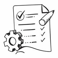 Isolated of a checklist and gear with the word Process concept as A design depicting a checklist and a gear with the word Process prominently displayed Isolated on a pure vector