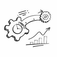 Isolated of a clock and gears with the word Efficiency concept as A design showing a clock and interlocking gears with the word Efficiency prominently displayed The pure vector