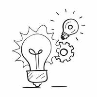 Isolated of a light bulb and cogwheel with the word Creativity concept as A design featuring a light bulb and a cogwheel with the word Creativity prominently displaye pure vector