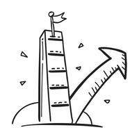 Isolated of a ladder and flag with the word Success concept as A design featuring a ladder leading to a flag with the word Success prominently displayed Isolated on pure vector