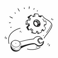 Isolated of a gear and wrench with the word Maintenance concept as A design depicting a gear and a wrench with the word Maintenance prominently displayed The element pure Set 2 vector