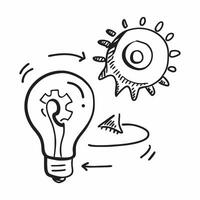 Isolated of a light bulb and gear with the word Ideas concept as A design featuring a light bulb and a gear with the word Ideas prominently displayed Isolated on a w pure vector
