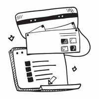Isolated of a laptop and spreadsheet with the word Data concept as A design showing a laptop displaying a spreadsheet with the word Data prominently displayed The el pure vector