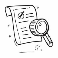 Isolated of a magnifying glass and document with the word Review concept as A design showing a magnifying glass and document with the word Review prominently displaye pure vector