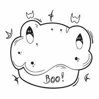 Jack o Lantern and Bat Border with Boo Text concept as A vibrant border frame featuring glowing jack o lanterns and bats flying around the edges with the word Boo in a playful font pure vector