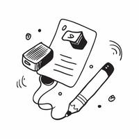 Isolated Virtual Whiteboard Tools concept as An isolated image of tools used in virtual whiteboard sessions including a marker and eraser on a white background The d pure vector