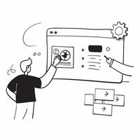 IT specialist troubleshooting in a glossy flexible workspace concept as Camera movement Zoom into the IT specialist screen as they troubleshoot a technical issue Scene A high tech pure vector