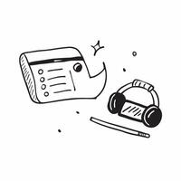 Keyboard and Headset Isolated concept as An isolated image of a keyboard and a headset representing online communication and typing The clean modern design on a whit pure vector
