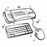 Keyboard and Mouse Isolated concept as A image of a sleek keyboard and mouse isolated on a white background Perfect for representing a modern tech savvy home office in Pho pure vector