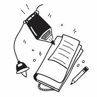 Lamp and Notebook with Remote Work Text concept as A lamp and notebook with Remote Work text on a white background emphasizing the need for good lighting and planning in remote wor pure Set 4 vector