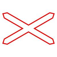 Rail crossing ahead with 1 railway sign. vector