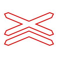 Rail crossing ahead with more than 1 railway sign. vector