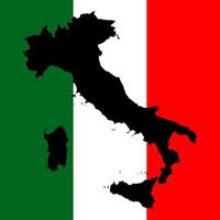 Italy map isolated on Italian flag background vector