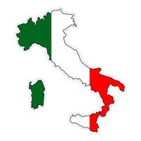 Italy flag map. Isolated on white background. vector