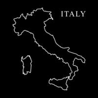 Italy map line. Isolated on black background. vector