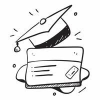 Laptop and Graduation Cap Isolated concept as A clean isolated of a laptop and a graduation cap symbolizing the completion of online education The elements are place pure Set 2 vector
