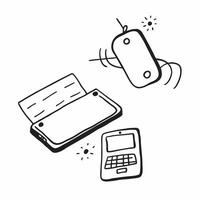 Laptop and Phone with Remote Work Text concept as A laptop and phone with the text Remote Work on a white background symbolizing the tools and connectivity needed for remote work pure Set 2 vector