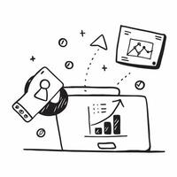 Laptop with Holographic Home Office Icon and Productivity Icon concept as A photo featuring a laptop with a glossy glowing holographic home office icon and productivity icon The o pure Set 2 vector