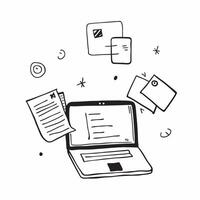 Laptop with Holographic Home Office Icon and Productivity Icon concept as A photo featuring a laptop with a glossy glowing holographic home office icon and productivity icon The o pure Set 18 vector