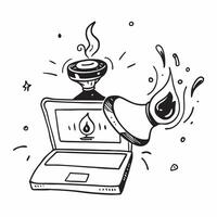 Laptop with holographic oil lamp and Dhanteras text isolated on white background concept as Camera movement Zoom into the laptop screen displaying a holographic oil lamp and Dhante pure Set 2 vector