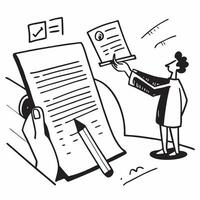 Legal consultant reviewing contracts in a glossy flexible workspace concept as Camera movement Zoom into the screen showing contract details and legal annotations Scene A professi pure Set 2 vector