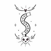Marigold Garland with Sugar Skull Isolated concept as A illustration of a marigold garland intertwined with a sugar skull isolated on a white background The design c pure vector