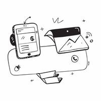 Mobile phone and laptop with holographic time management app and flexible workspace text concept as Camera movement Zoom into the mobile phone and laptop screens with a holographic pure vector