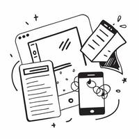 Mobile phone and tablet with holographic brainstorming app and flexible workspace text concept as Camera movement Pan across the mobile phone and tablet screens with a holographic pure Set 2 vector