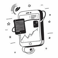 Mobile phone with holographic fitness tracker and Stay Healthy text with copy space concept as Camera movement Zoom into the mobile phone screen displaying a holographic fitness tr pure Set 2 vector