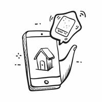 Mobile Phone with Holographic Home Office Icon and Connectivity Icon concept as A photo depicting a mobile phone with a glossy glowing holographic home office icon and connectivity pure Set 24 vector