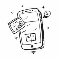 Mobile Phone with Holographic Home Office Icon and Connectivity Icon concept as A photo depicting a mobile phone with a glossy glowing holographic home office icon and connectivity pure Set 4 vector
