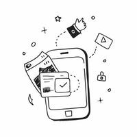 Mobile Phone with Holographic Home Office Icon and Connectivity Icon concept as A photo depicting a mobile phone with a glossy glowing holographic home office icon and connectivity pure Set 10 vector