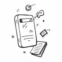 Mobile Phone with Holographic Home Office Icon and Connectivity Icon concept as A photo depicting a mobile phone with a glossy glowing holographic home office icon and connectivity pure Set 14 vector